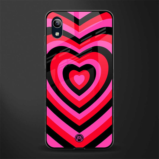 y2k black pink hearts aesthetic glass case for vivo y90 image
