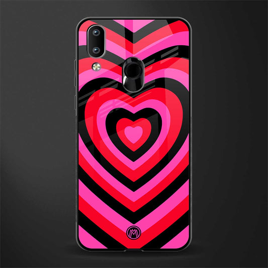 y2k black pink hearts aesthetic glass case for vivo y91 image