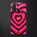 y2k black pink hearts aesthetic glass case for vivo y50 image