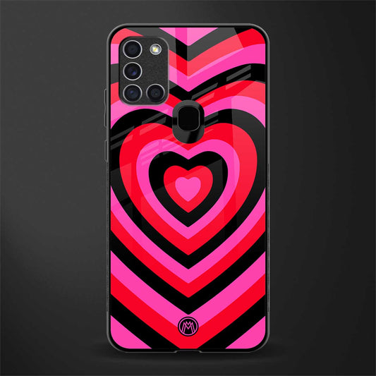 y2k black pink hearts aesthetic glass case for samsung galaxy a21s image