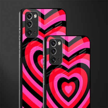 y2k black pink hearts aesthetic glass case for samsung galaxy note 20 image-2