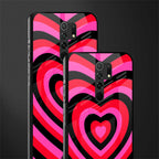 y2k black pink hearts aesthetic glass case for redmi 9 prime image-2