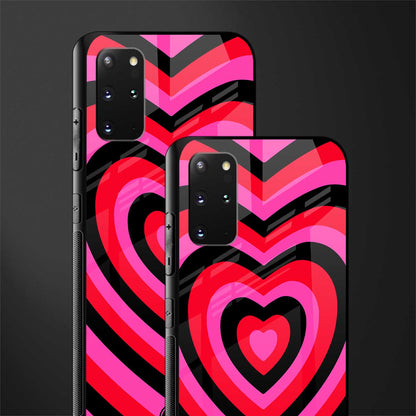 y2k black pink hearts aesthetic glass case for samsung galaxy s20 plus image-2