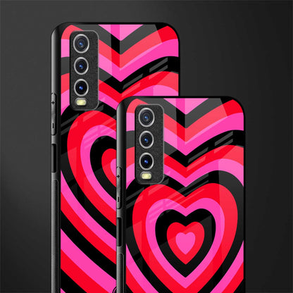 y2k black pink hearts aesthetic glass case for vivo y20svivo y20avivo y20g image-2