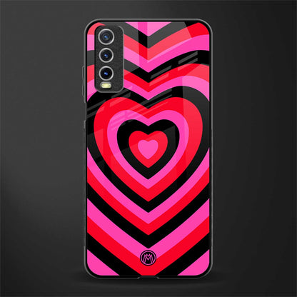 y2k black pink hearts aesthetic glass case for vivo y20svivo y20avivo y20g image