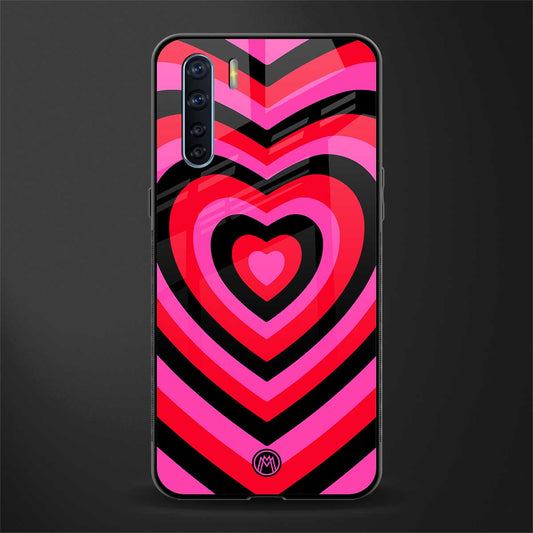y2k black pink hearts aesthetic glass case for oppo f15 image