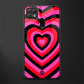 y2k black pink hearts aesthetic glass case for oppo a15s image