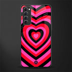 y2k black pink hearts aesthetic glass case for oppo reno 4 pro image