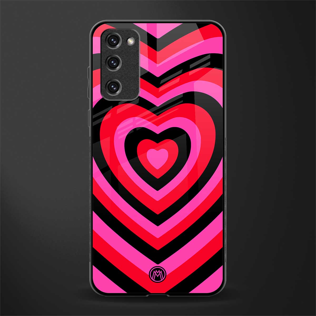 y2k black pink hearts aesthetic glass case for samsung galaxy s20 fe image