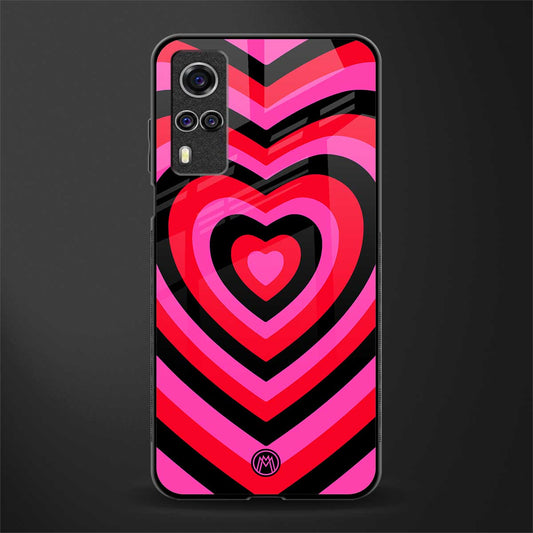 y2k black pink hearts aesthetic glass case for vivo y51a image