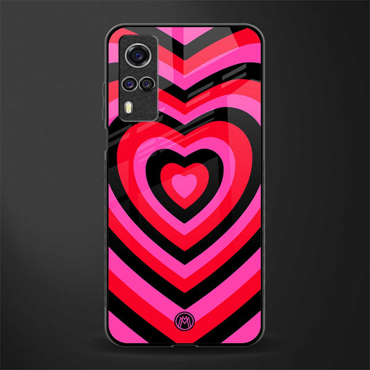 y2k black pink hearts aesthetic glass case for vivo y31 image