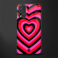 y2k black pink hearts aesthetic glass case for redmi 9 power image