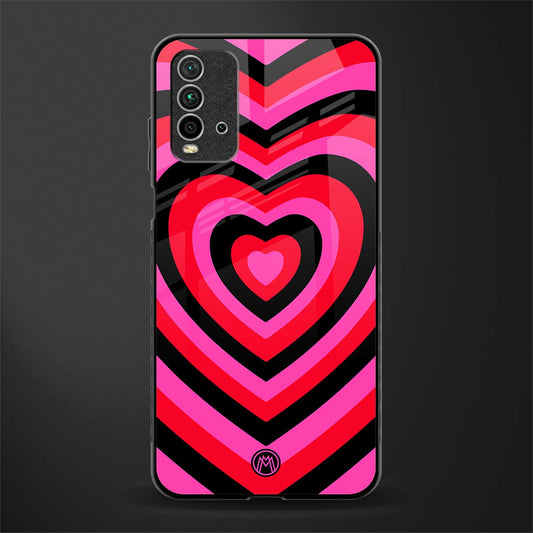 y2k black pink hearts aesthetic glass case for redmi 9 power image