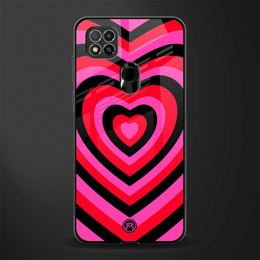 y2k black pink hearts aesthetic glass case for redmi 9c image