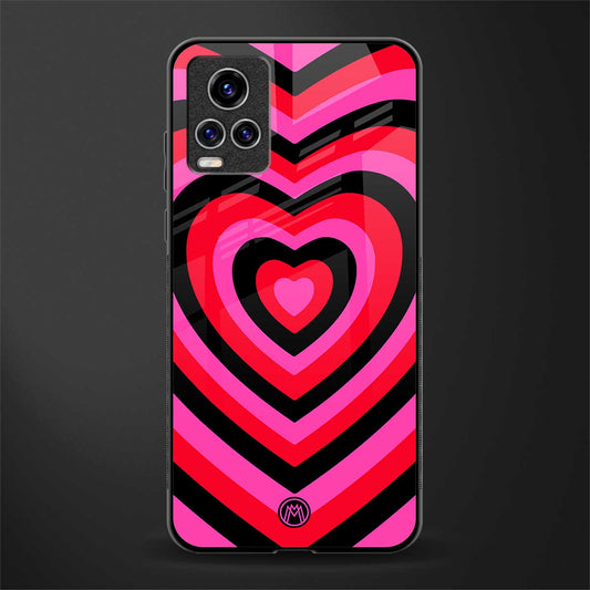 y2k black pink hearts aesthetic glass case for vivo v20 pro image