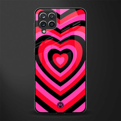 y2k black pink hearts aesthetic glass case for samsung galaxy f12 image