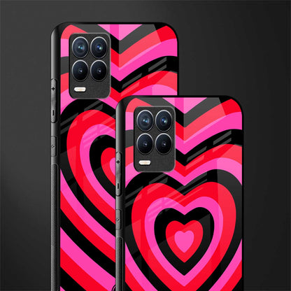 y2k black pink hearts aesthetic glass case for realme 8 4g image-2