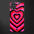 y2k black pink hearts aesthetic glass case for samsung galaxy f62 image
