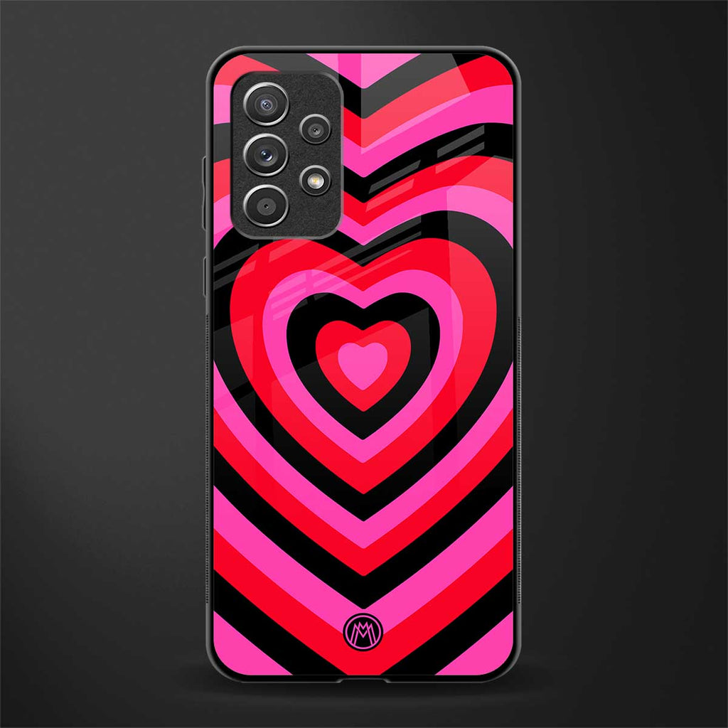 y2k black pink hearts aesthetic glass case for samsung galaxy a72 image