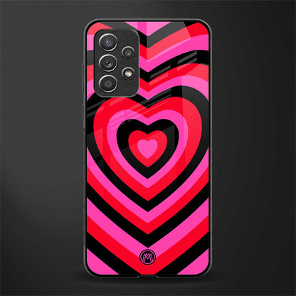 y2k black pink hearts aesthetic glass case for samsung galaxy a72 image