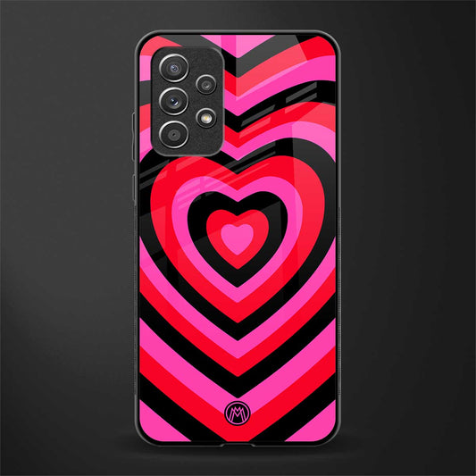 y2k black pink hearts aesthetic glass case for samsung galaxy a32 4g image