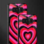 y2k black pink hearts aesthetic glass case for samsung galaxy note 8 image-2