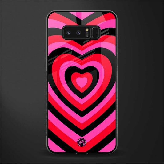 y2k black pink hearts aesthetic glass case for samsung galaxy note 8 image