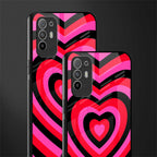 y2k black pink hearts aesthetic glass case for oppo f19 pro plus image-2