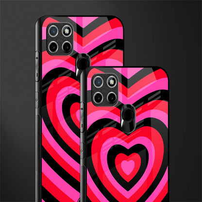 y2k black pink hearts aesthetic glass case for realme c21 image-2