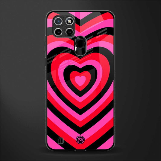 y2k black pink hearts aesthetic glass case for realme c21 image