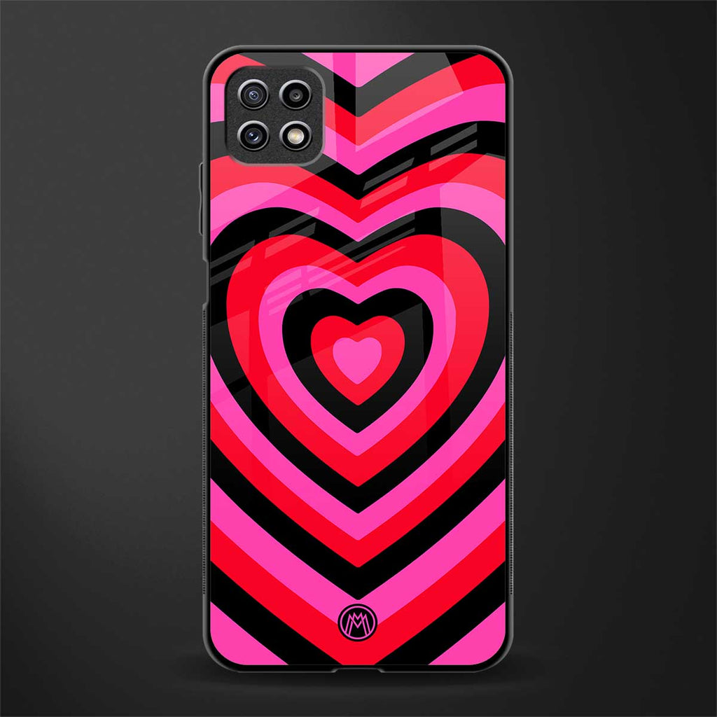 y2k black pink hearts aesthetic glass case for samsung galaxy a22 5g image