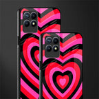 y2k black pink hearts aesthetic glass case for realme 8i image-2