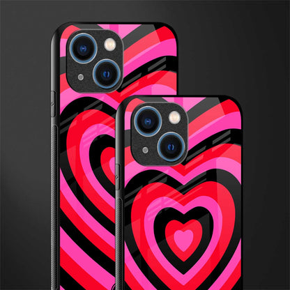 y2k black pink hearts aesthetic glass case for iphone 13 mini image-2
