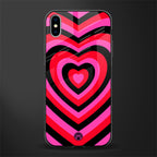 y2k black pink hearts aesthetic glass case for iphone xs max image