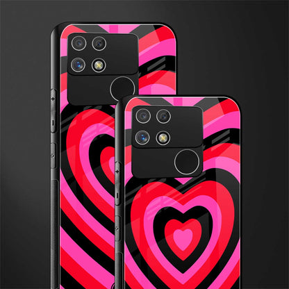 y2k black pink hearts aesthetic back phone cover | glass case for realme narzo 50a