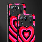 y2k black pink hearts aesthetic glass case for mi 11 ultra 5g image-2