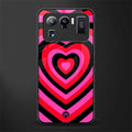 y2k black pink hearts aesthetic glass case for mi 11 ultra 5g image