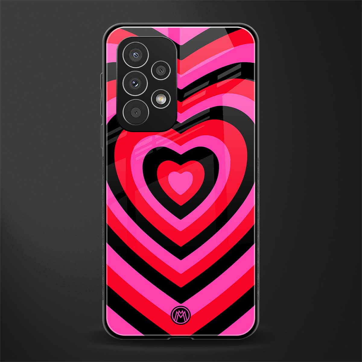 y2k black pink hearts aesthetic back phone cover | glass case for samsung galaxy a53 5g
