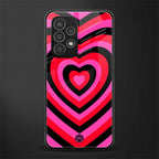 y2k black pink hearts aesthetic back phone cover | glass case for samsung galaxy a73 5g