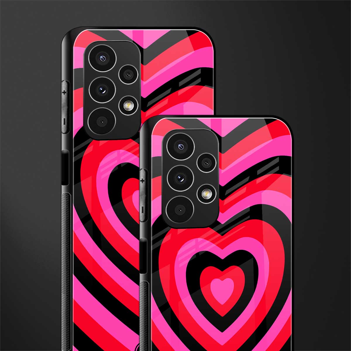 y2k black pink hearts aesthetic back phone cover | glass case for samsung galaxy a13 4g