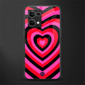 y2k black pink hearts aesthetic back phone cover | glass case for oppo f21 pro 4g