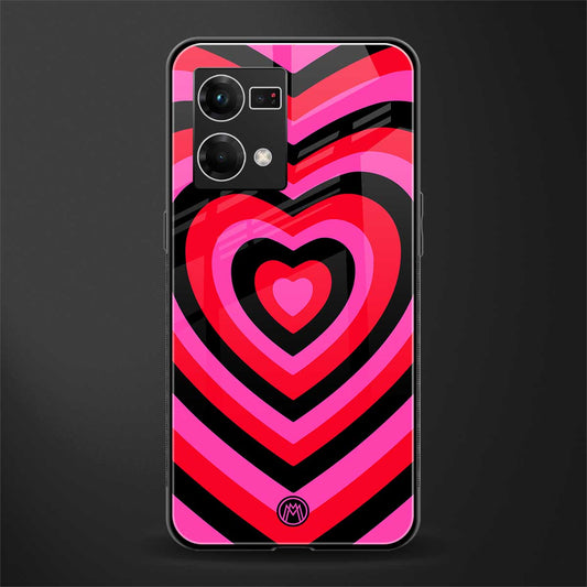 y2k black pink hearts aesthetic back phone cover | glass case for oppo f21 pro 4g
