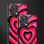 y2k black pink hearts aesthetic back phone cover | glass case for oneplus nord ce 2 lite 5g