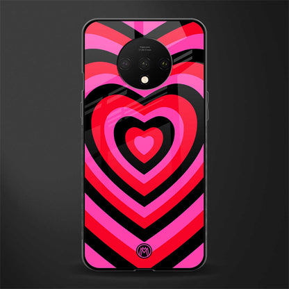 y2k black pink hearts aesthetic glass case for oneplus 7t image