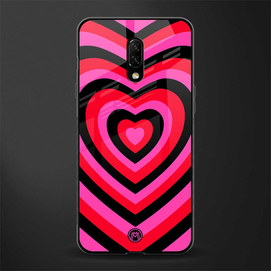 y2k black pink hearts aesthetic glass case for oneplus 7 image