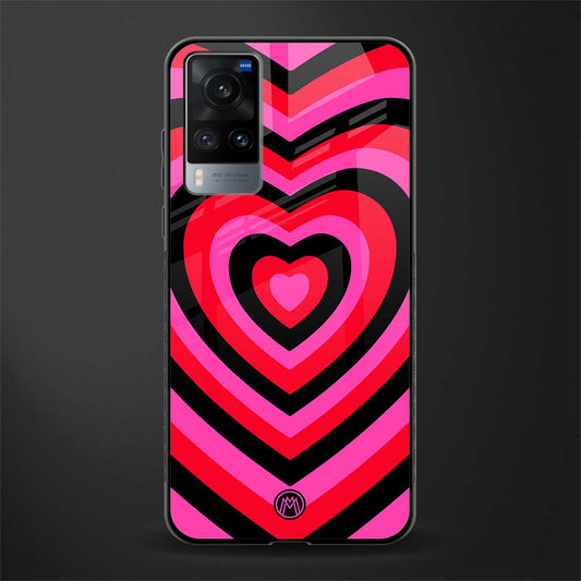 y2k black pink hearts aesthetic glass case for vivo x60 image