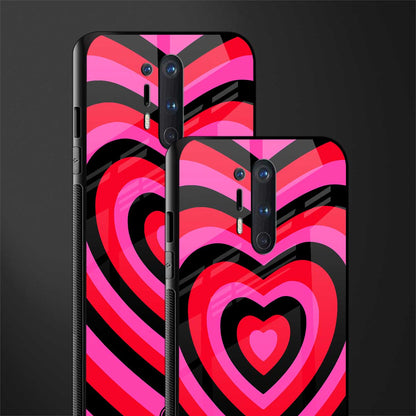 y2k black pink hearts aesthetic glass case for oneplus 8 pro image-2