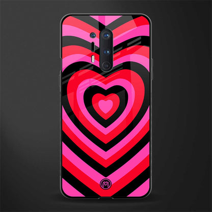 y2k black pink hearts aesthetic glass case for oneplus 8 pro image