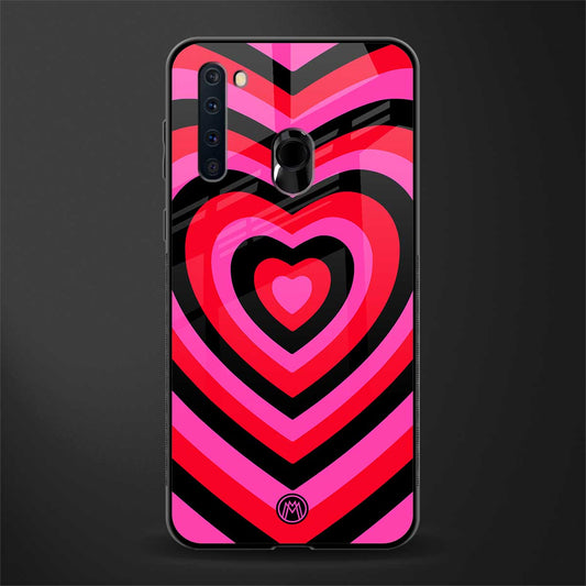 y2k black pink hearts aesthetic glass case for samsung a21 image