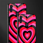 y2k black pink hearts aesthetic glass case for samsung a11 image-2